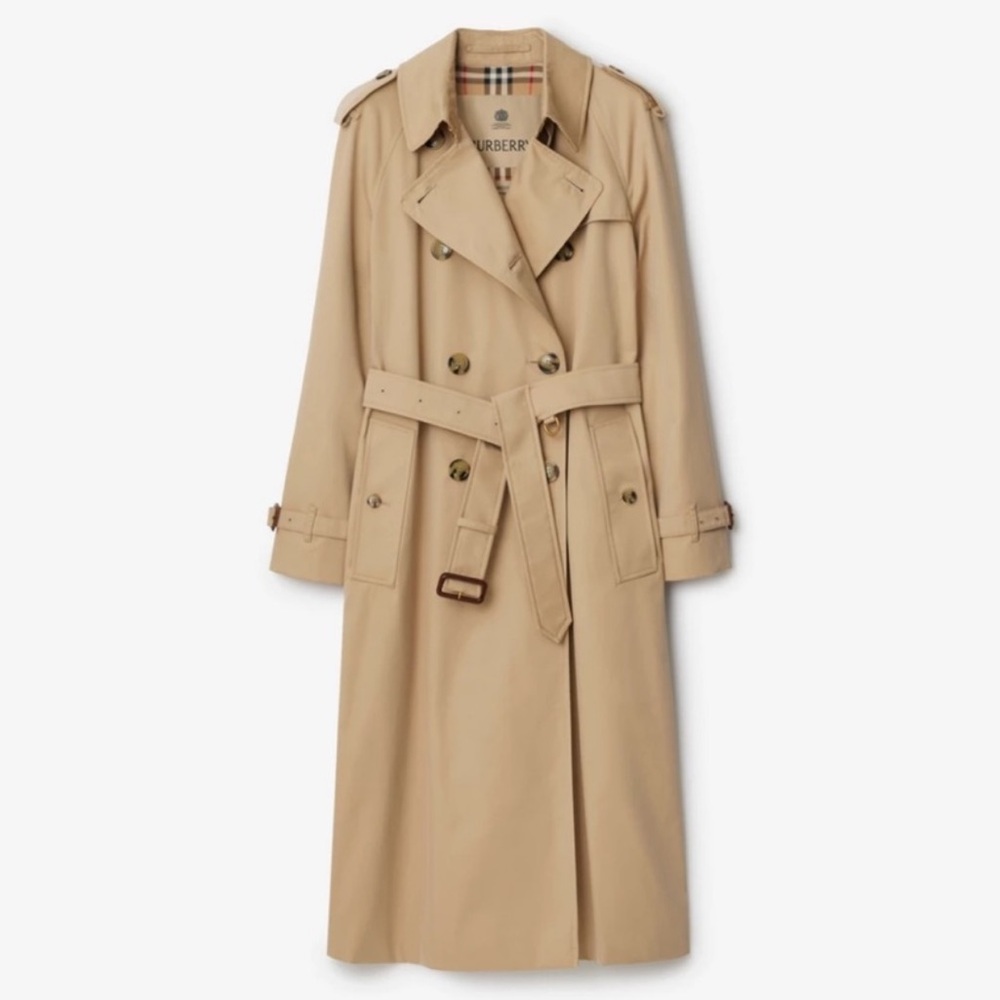 Burberry Trench Coat Tan Khaki Long Belted Men’s Large Vintage Office Burberrys